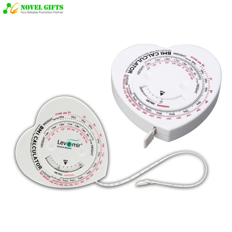 Promotion Gifts Heart Shape Body Mass Index BMI Tape Measure  Ruler