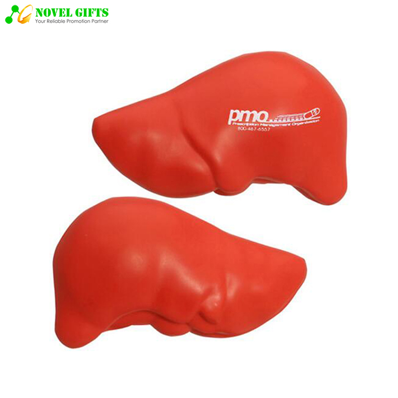 Customized Liver Shape PU Stress Reliever Ball Pharma Promotion Gifts 