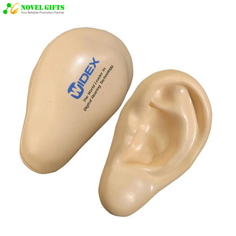 Customized Ear Shape PU Stress Reliever Ball Pharma Promotion Gifts 