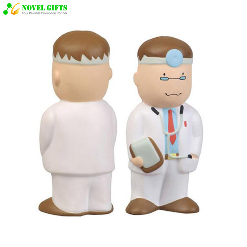 Customized Doctor Shape PU Stress Reliever Ball Pharma Promotion Gifts 