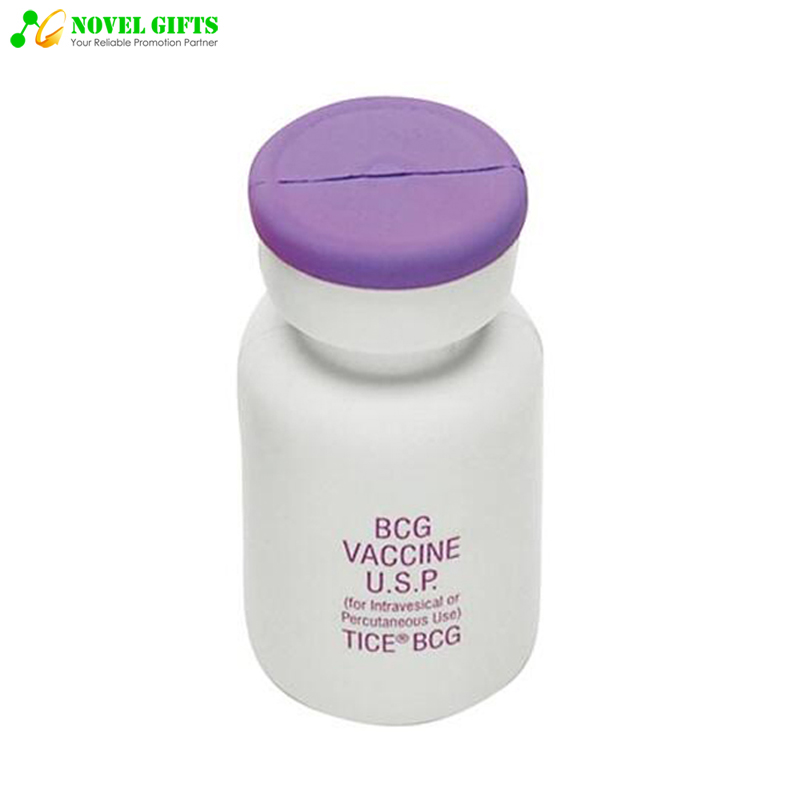 Customized Medicine Vial Bottle Shape PU Stress Reliever Ball Pharma Promotion Gifts 