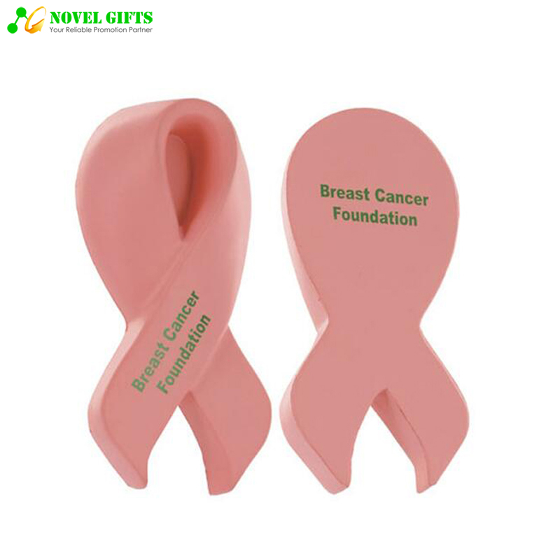 Customized Ribbon Shape PU Stress Reliever Squeeze Ball Pharma Promotion Gifts 