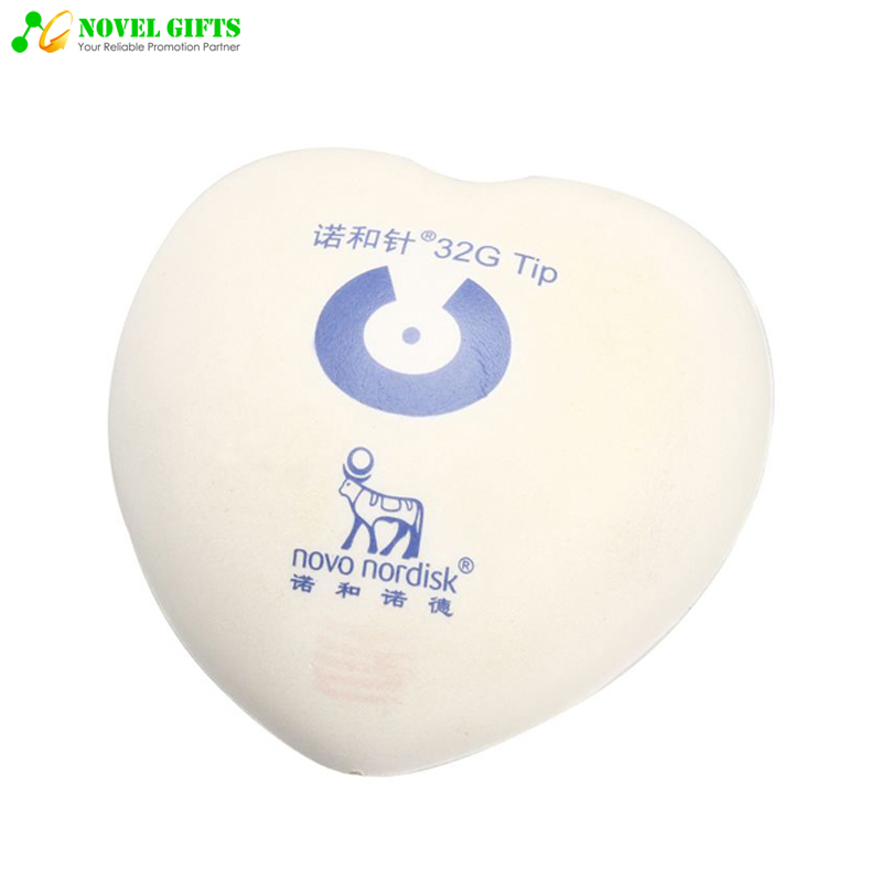 Customized Heart Shape PU Stress Reliever Squeeze Ball Pharma Promotion Gifts 