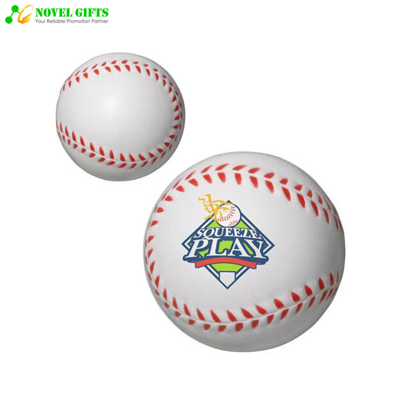 Customized Baseball Shape PU Stress Reliever Squeeze Ball Promotion Gifts 