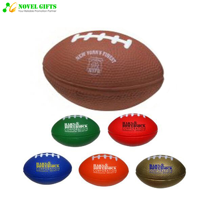 Customized Rugby Shape PU Stress Reliever Squeeze Ball Promotion Gifts 