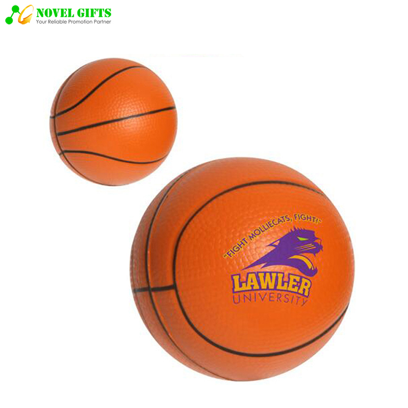 Customized Basketball Shape PU Stress Reliever Squeeze Ball Promotion Gifts 