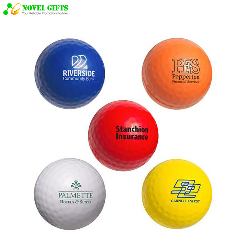 Customized Golf Shape PU Stress Reliever Squeeze Ball Promotion Gifts 