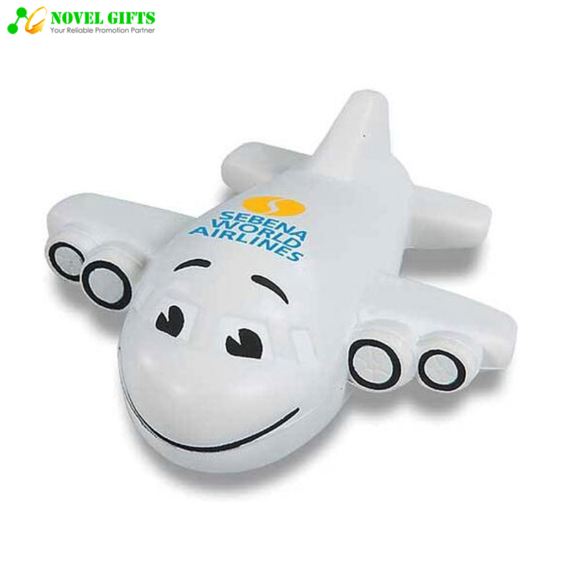 Customized Airplane Shape PU Stress Reliever Squeeze Ball Promotion Gifts 