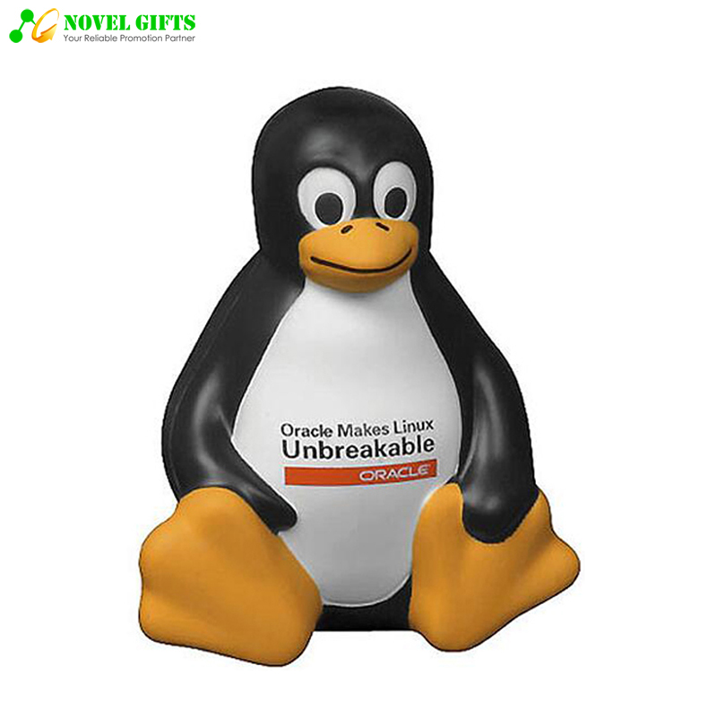 Customized Penguin Shape PU Stress Reliever Squeeze Ball Promotion Gifts 