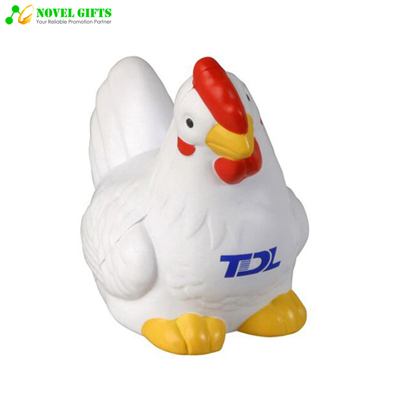 Customized Hen Shape PU Stress Reliever Squeeze Ball Promotion Gifts 