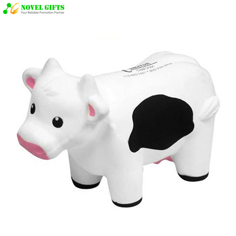 Customized Cow Shape PU Stress Reliever Squeeze Ball Promotion Gifts 