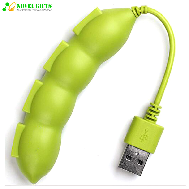 Customized Cheap Bean Shape 4-port USB HUB Extender 2.0 Promotion Gifts 