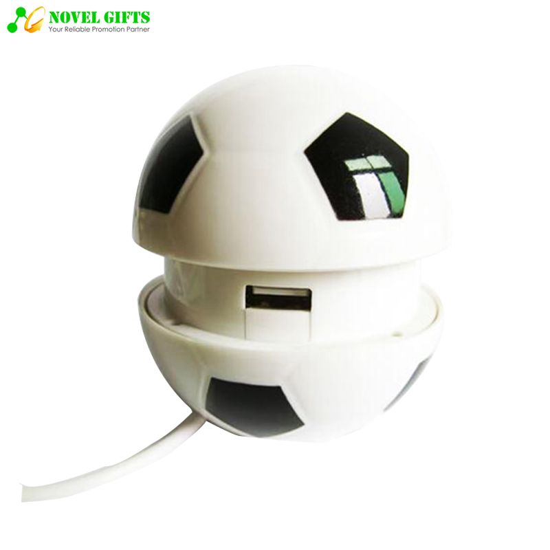 Customized Cheap Football Shape 4 Ports USB 2.0 HUB Promotion Gifts 