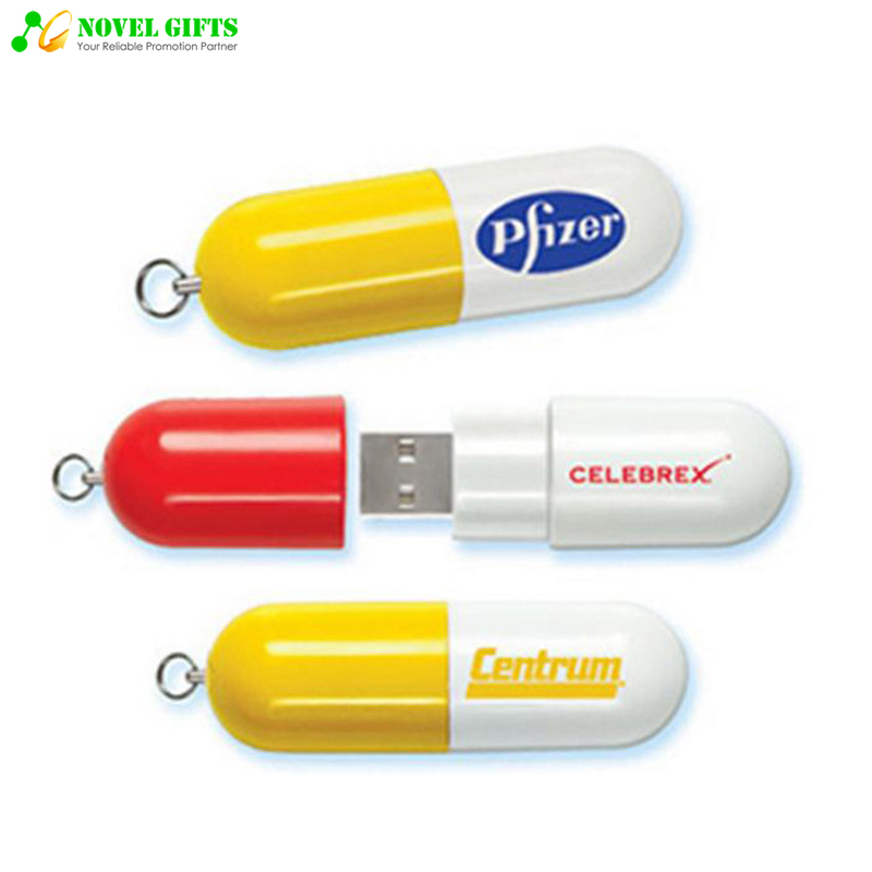 OEM Pharmaceutical Promotion Capsule Shape USB Flash Drive Disk 