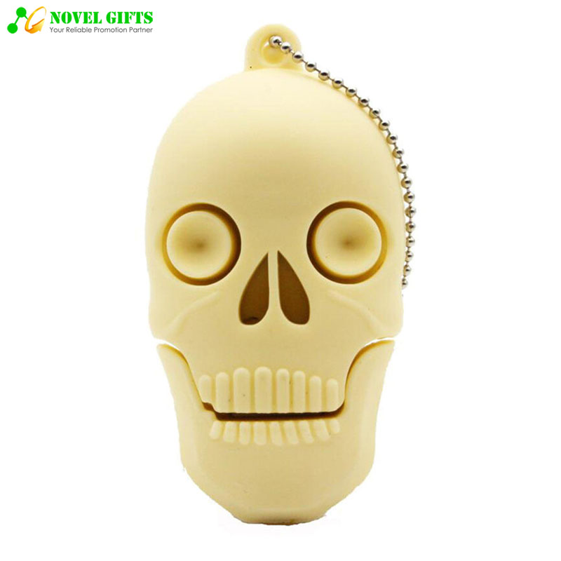 OEM Pharmaceutical Promotion Skull Shape USB Flash Drive Disk  