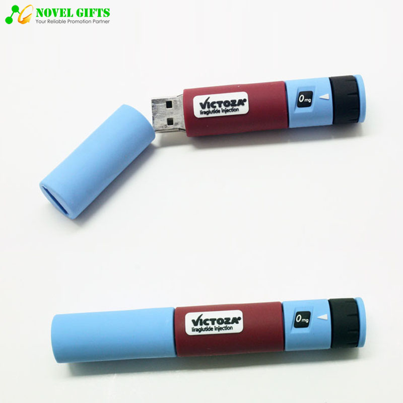 OEM Pharmaceutical Promotion Insulin-pen Shape USB Flash Drive Disk  