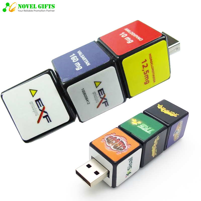 OEM Pharmaceutical Promotion Rotate Puzzle Cube USB Flash Drive Disk  