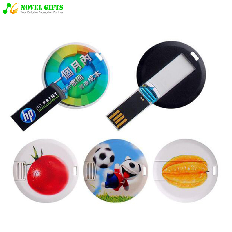 OEM Pharmaceutical Promotion Cheap Mini Round Card Shape USB Flash Drive Disk  