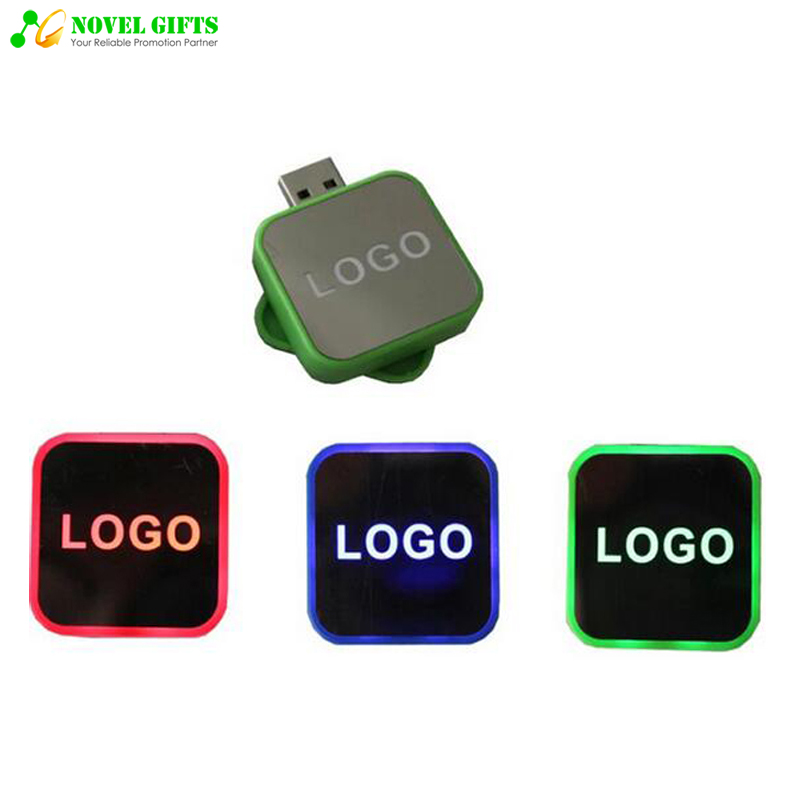 OEM Promotion Gifts  Rotate Logo Lit-up Mirror USB Flash Drive Disk  