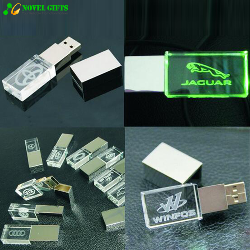 Custom Promotion Gifts Popular Fancy Crystal Lit-up USB Flash Drive Disk  