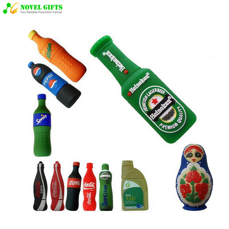 Promotion Gifts Custom Bottle Beer Shape USB Flash Drive Disk    