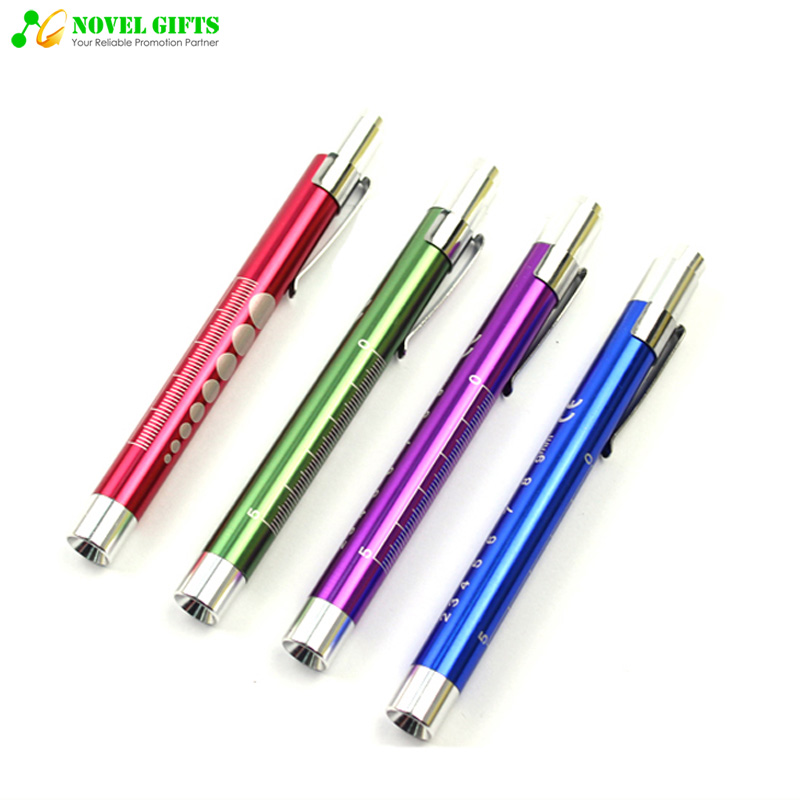 Custom Pharmaceutical Promotion Gifts Medical LED Penlight Torch with Pupil Gauge  